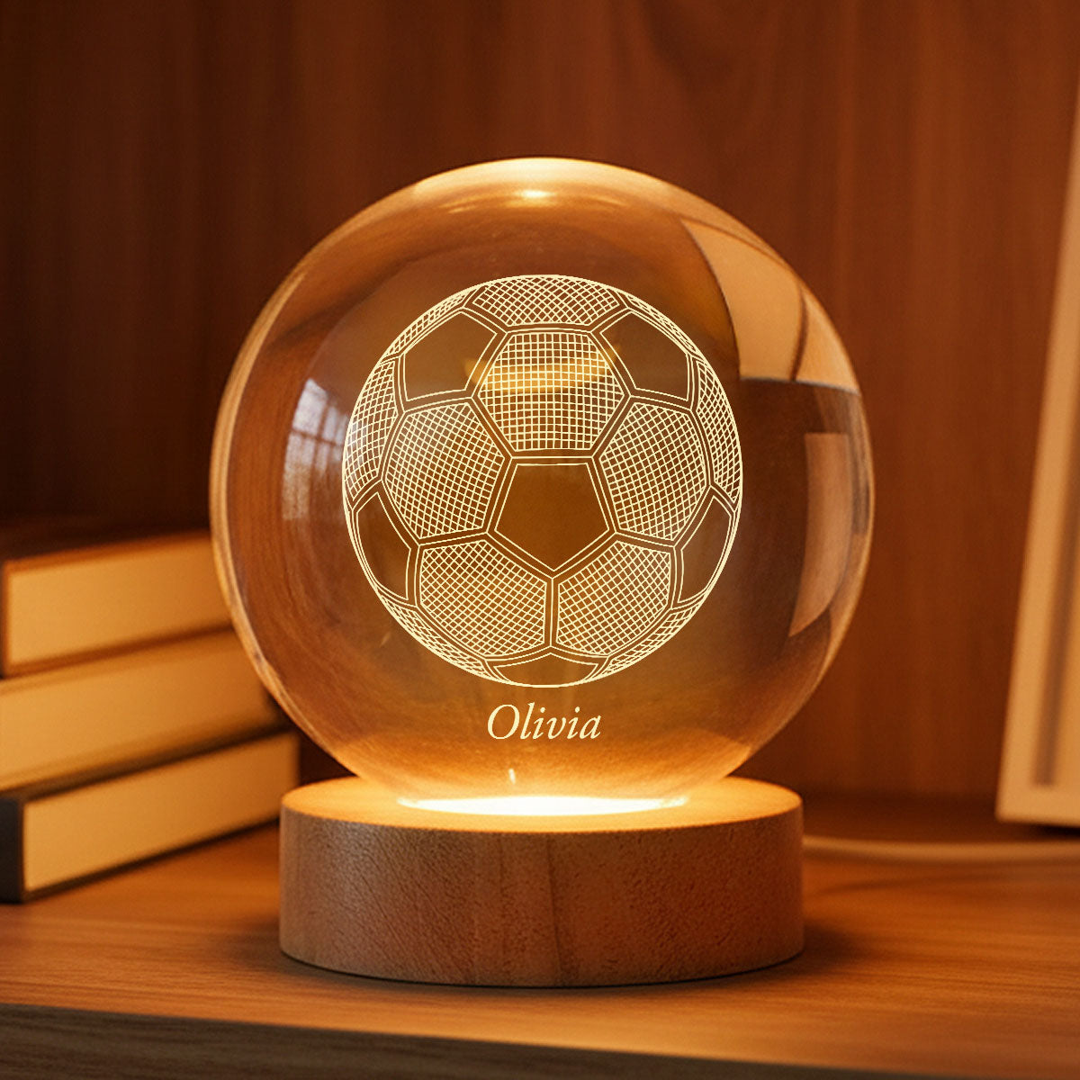 Sport Lover 3D Illusion Art - Personalized Crystal Ball LED Night Light - Gift For Sport Lover Baseball, Football, Gymnastics, Volleyball, Soccer