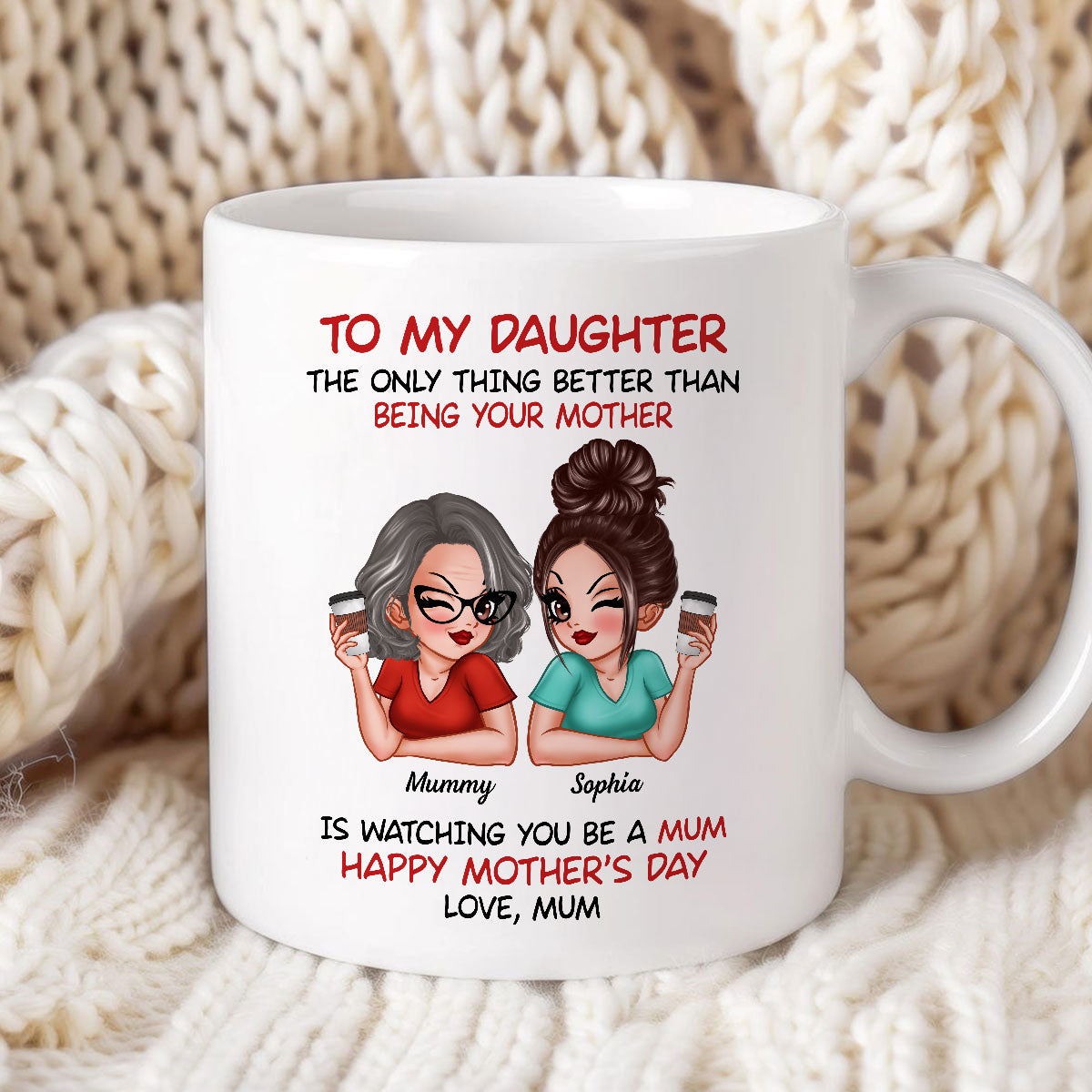 To My Daughter From Mum Happy Mother's Day - Personalised Mug - Mother's Day Gift For Daughter