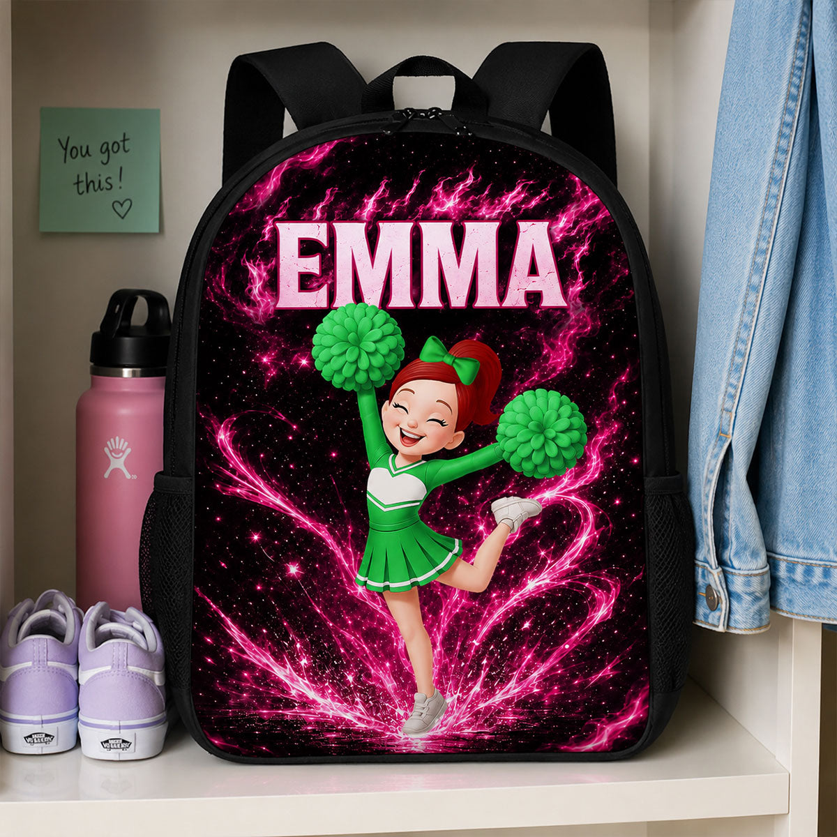 Cheerleader Trendy Design Backpack for Boys Girls - Personalized Backpack - Back to School Gift for Daughter, Son