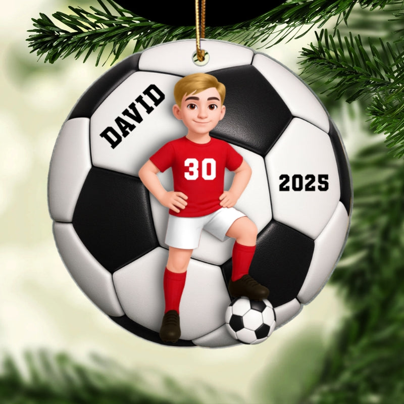 3D Effect Sport Boy Girl - Personalized Acrylic Ornament - Christmas Gift For Daughter For Son