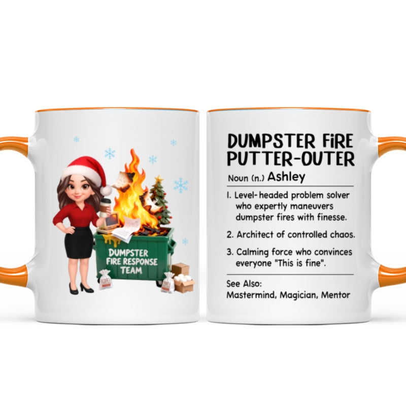 Dumpster Fire Putter-Outer Definition - Personalized Mug - Funny Gift For Coworkers, Boss, Supervisor