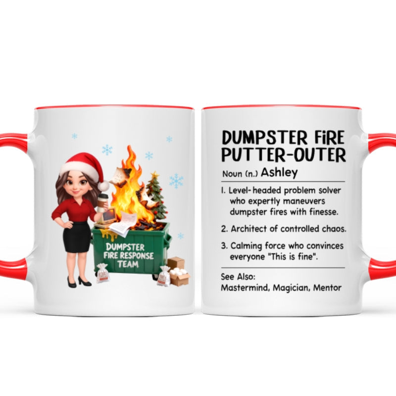 Dumpster Fire Putter-Outer Definition - Personalized Mug - Funny Gift For Coworkers, Boss, Supervisor