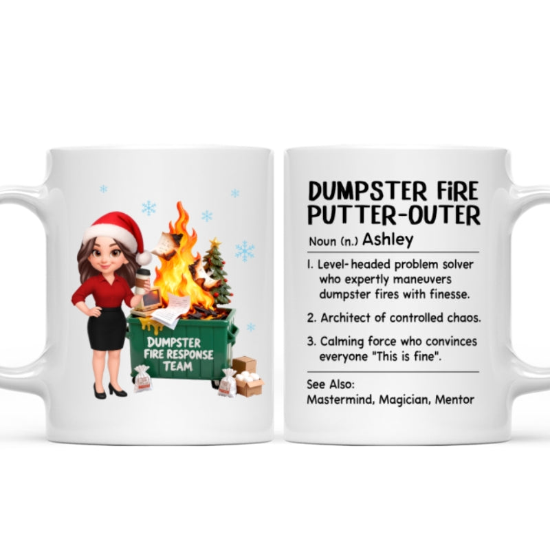 Dumpster Fire Putter-Outer Definition - Personalized Mug - Funny Gift For Coworkers, Boss, Supervisor