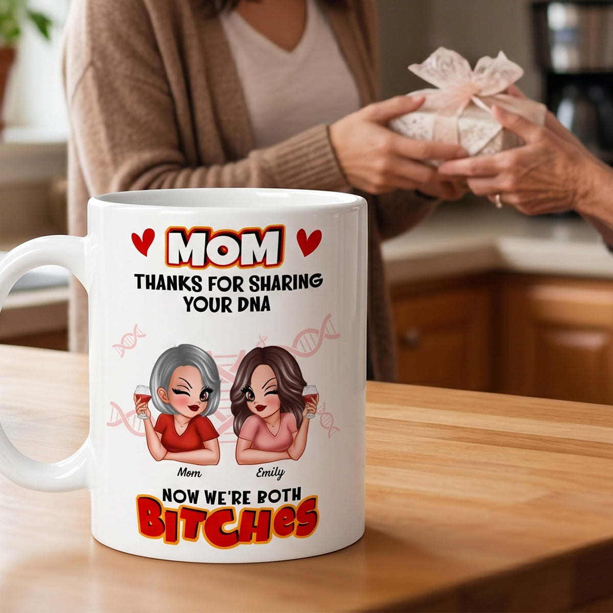 Thank You For Sharing Your DNA - Personalized Mug - Funny Mother's Day Gift For Mom From Daughter