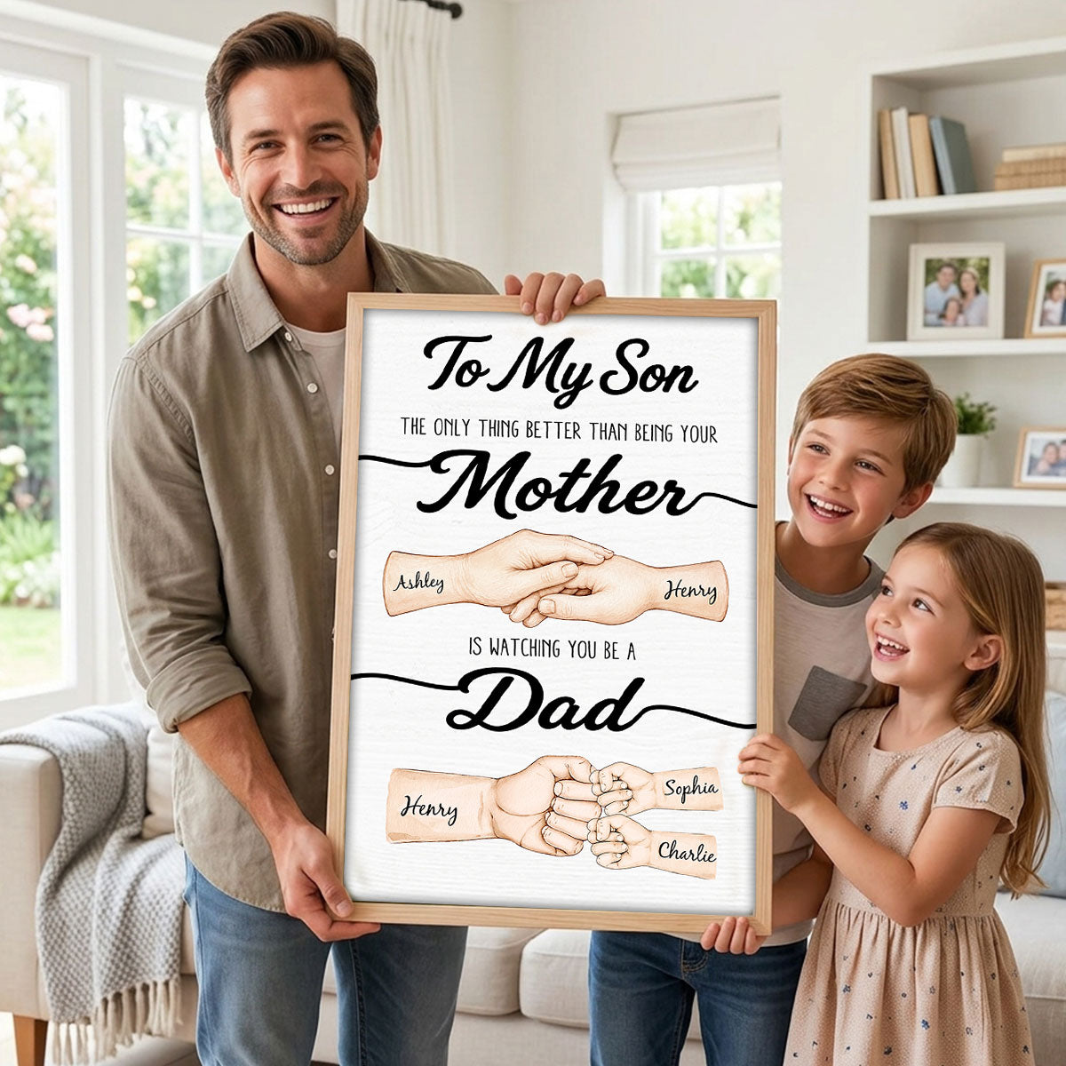 To My Son Watching You Be A Dad From Mom - Personalized Poster - Father's Day Gift For Son