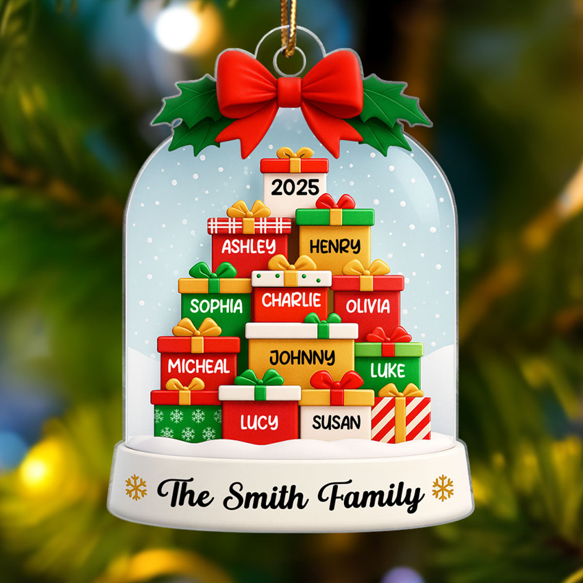 Family Christmas Gifts - Personalized Acrylic Ornament - Christmas Gift for Family