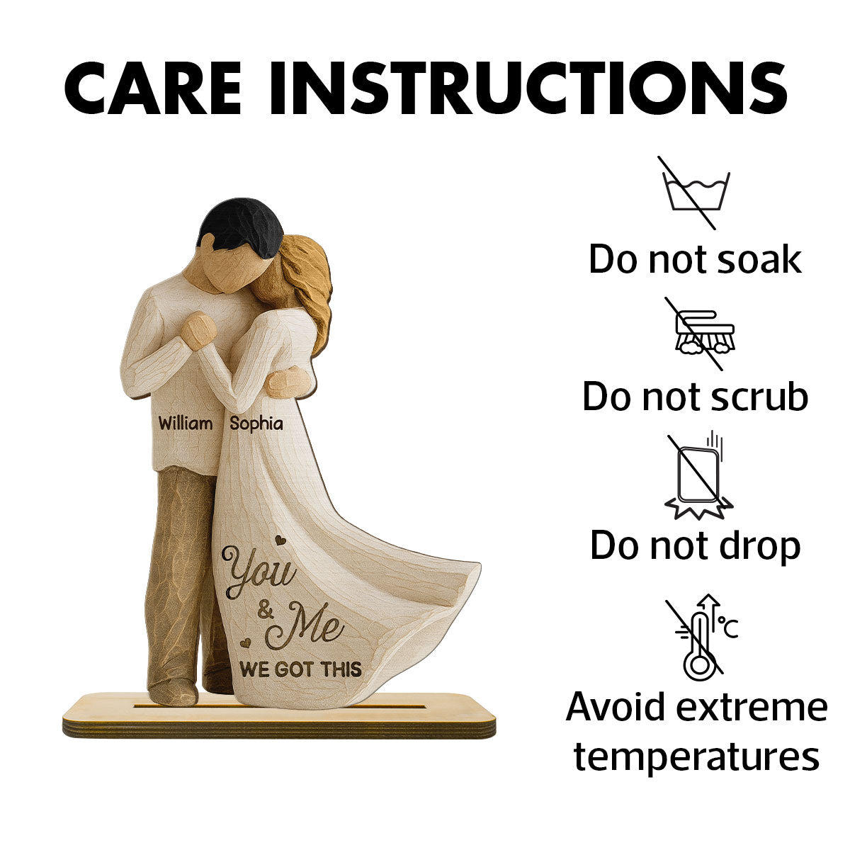 You & Me We Got This 3D Effect Couple - Personalized 2-Layered Wooden Plaque - Gift For Him, Gift For Her