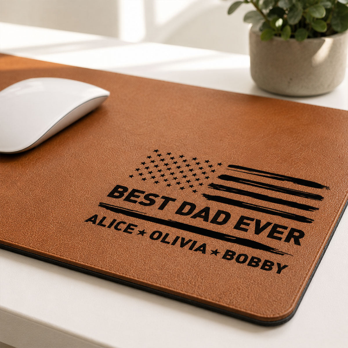 Best Dad Ever Nation Flag - Personalized Desk Mat - Father's Day Gift For Dad, Husband