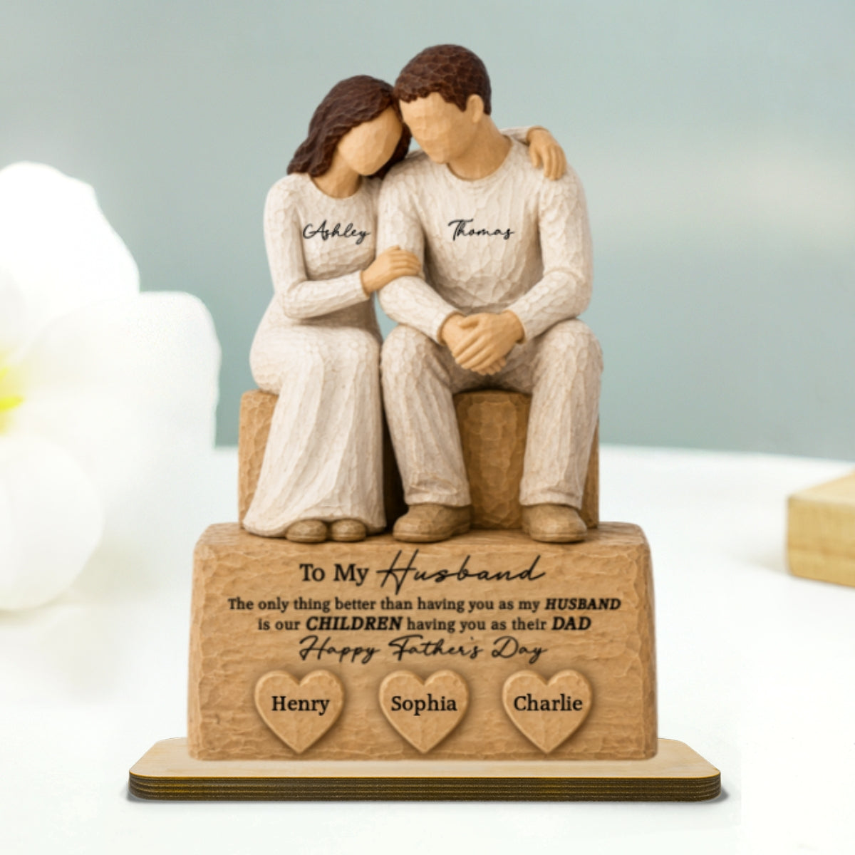 Sentimental Rustic To My Husband The Only Thing - Personalized 2-Layered Wooden Plaque - Heartfelt  Gift For Husband, Dad