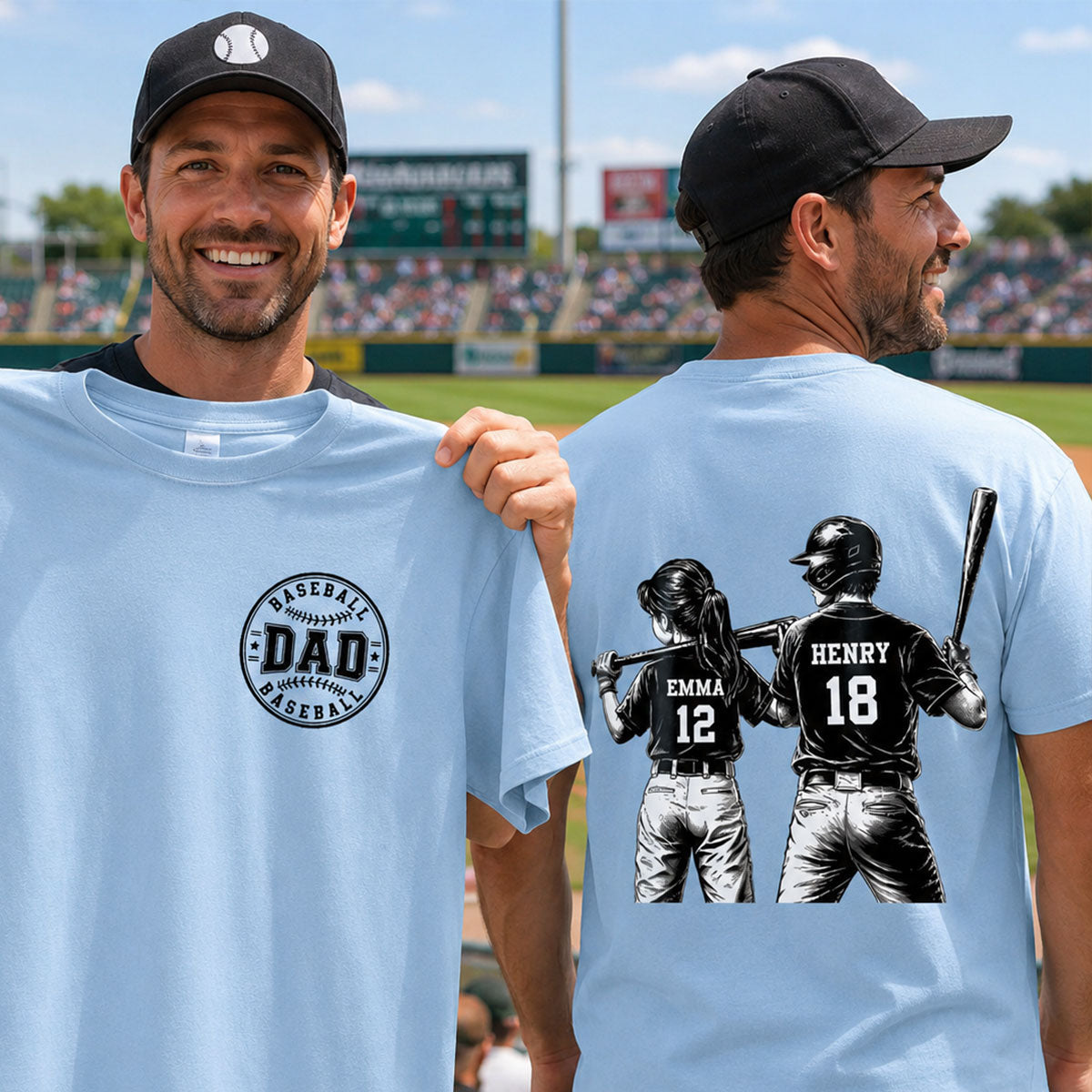 Baseball Dad Game Day - Personalized Shirt - Father's Day Gift for Dad, Husband