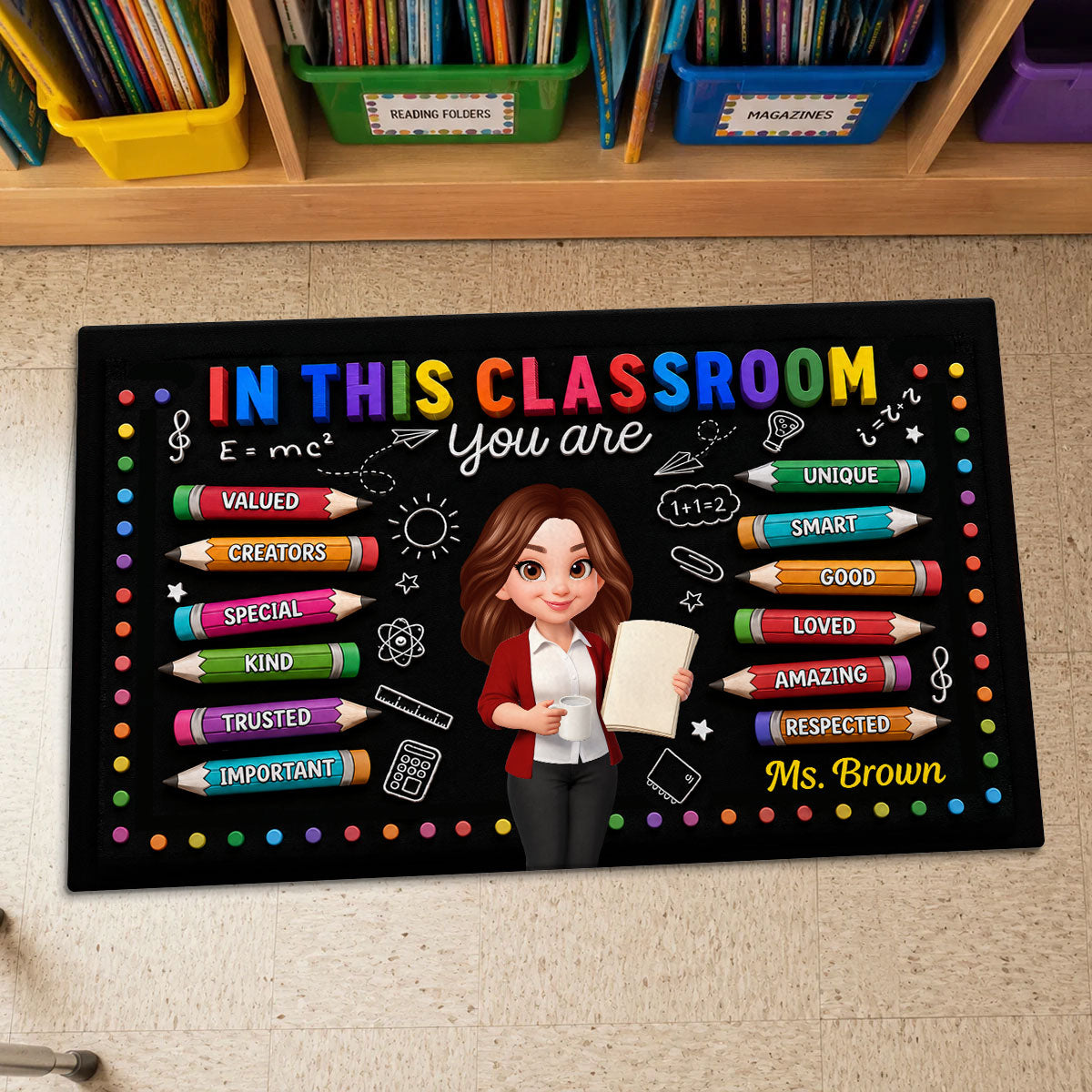 In This Class You're Better - Personalized Doormat - Back To School Gift For Teacher, Classroom Decors