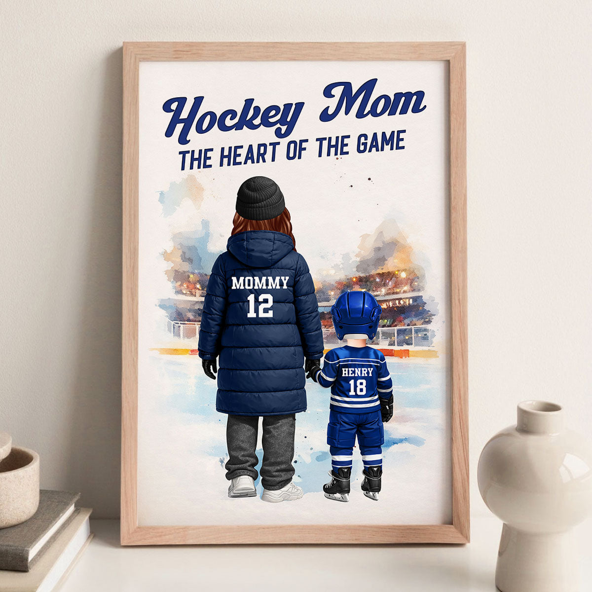 Hockey Mom The Heart Of The Game - Personalized Poster - Heartfelt Gift For Hockey Mom