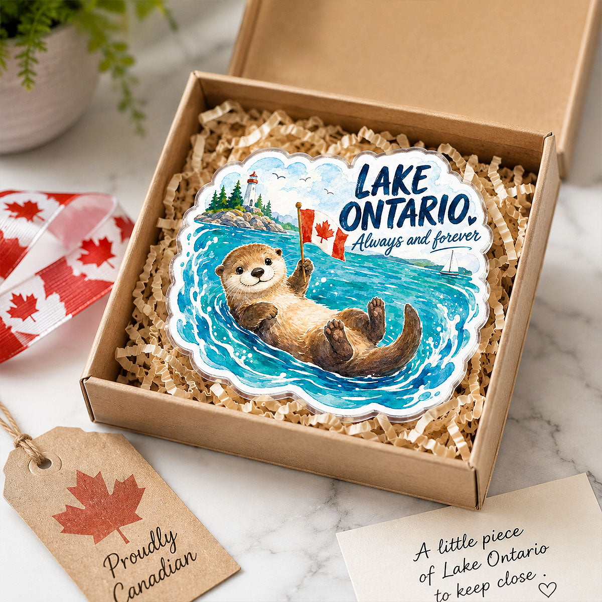 Lake Ontario Always & Forever Acrylic Fridge Magnet - Canada Pride Keepsake