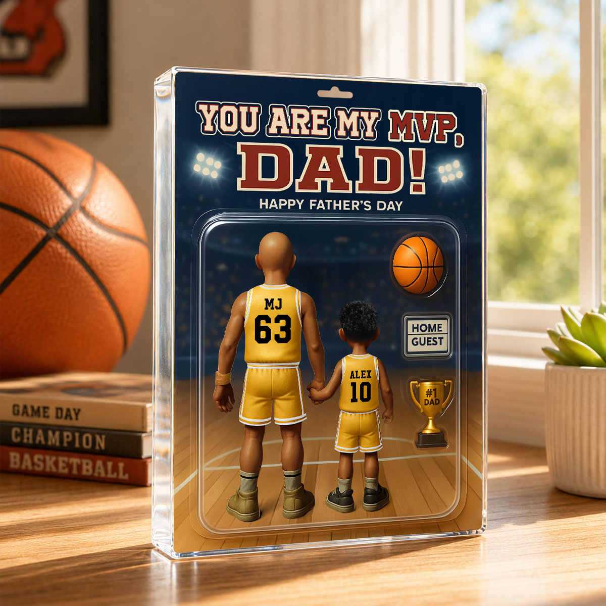 You Are My MVP Dad, Basketball Custom Figure - Personalized Acrylic Block Plaque - Gift For Dad, Husband, Grandpa