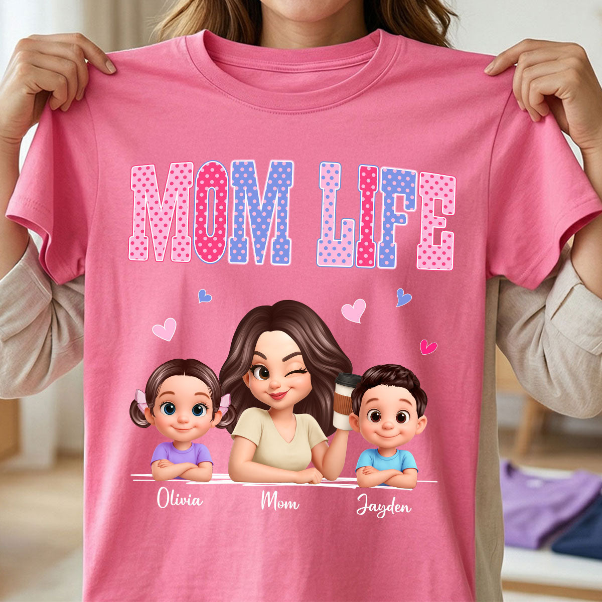 Trending 2026 Polka Dot Pattern Spring Summer Vibe Mom Life - Personalized Shirt - Gift For Mom