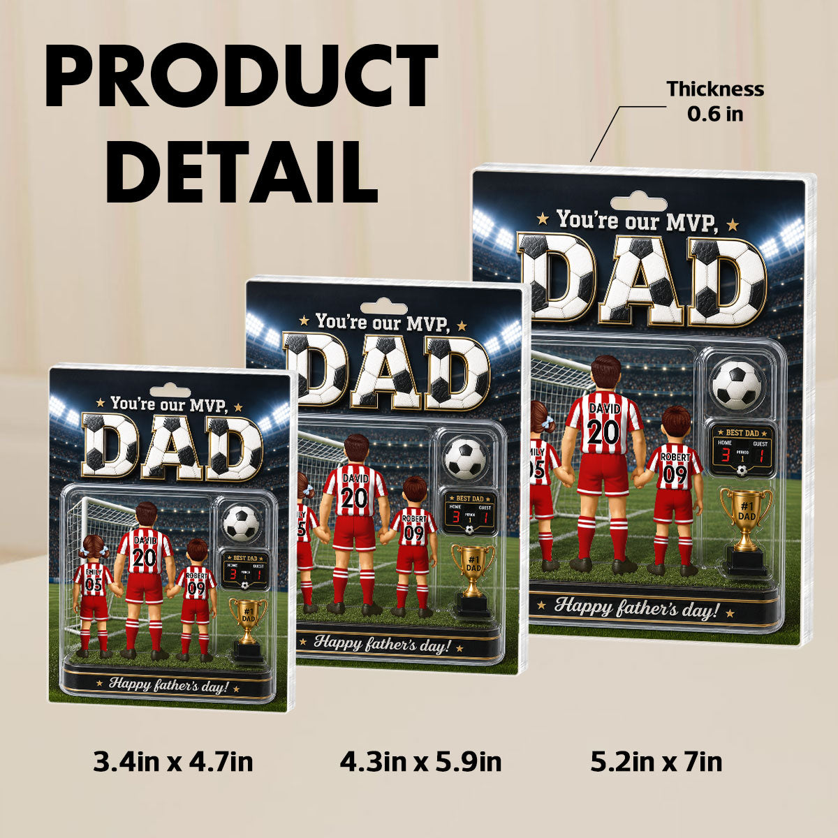 You Are Our MVP Soccer Dad, Custom Action Figure - Personalized Acrylic Block Plaque -  Gift for Dad, Husband
