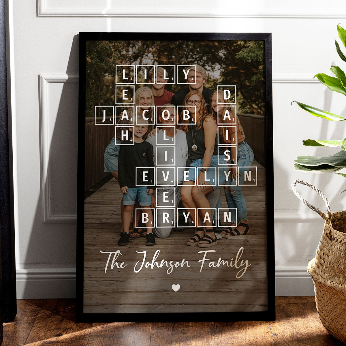 Family Crossword Art - Created In A Moment, Treasured Forever Personalized Poster