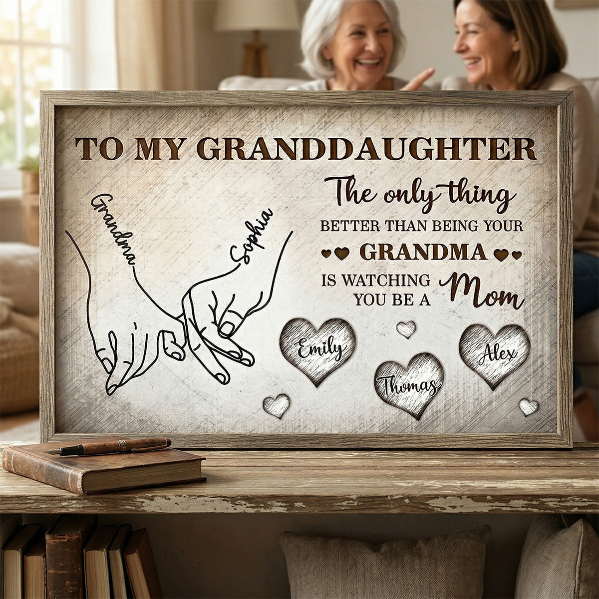 To My Daughter Mom And Daughter Holding Hands Custom Kids Names - Personalized Poster - Mother's Day Gift For Daughter