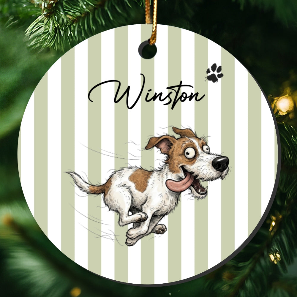 Watercolor Pet Zoomies Portrait From Your Photo - Personalized Ceramic Ornament - Christmas Keepsake For Dog Cat Lover
