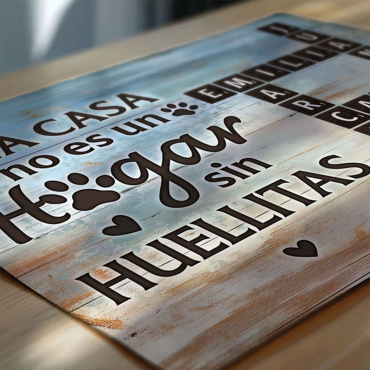 Una Casa No Es Un Hogar Sin Huellitas Pet Name Crossword Puzzle - Personalized Poster - Spanish Version Home Decor For Pet Lovers