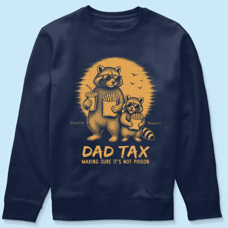 Retro Yellow Vintage Raccoon Dad Tax - Personalized Shirt - Funny Father's Day Gift For Dad, Husband