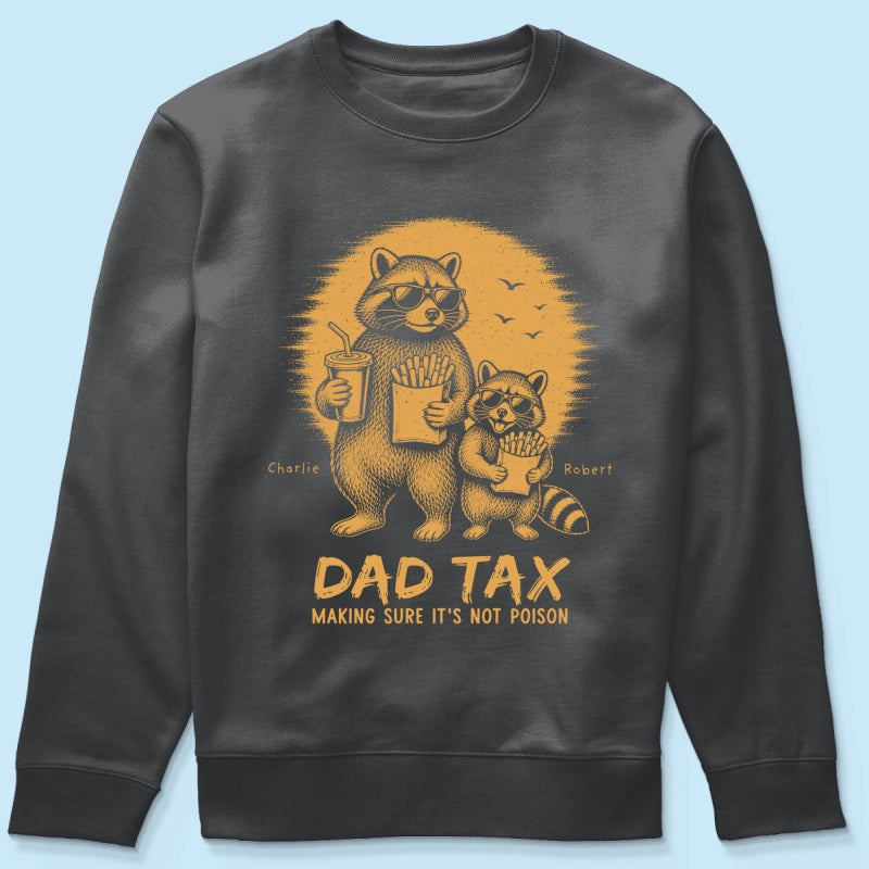 Retro Yellow Vintage Raccoon Dad Tax - Personalized Shirt - Funny Father's Day Gift For Dad, Husband