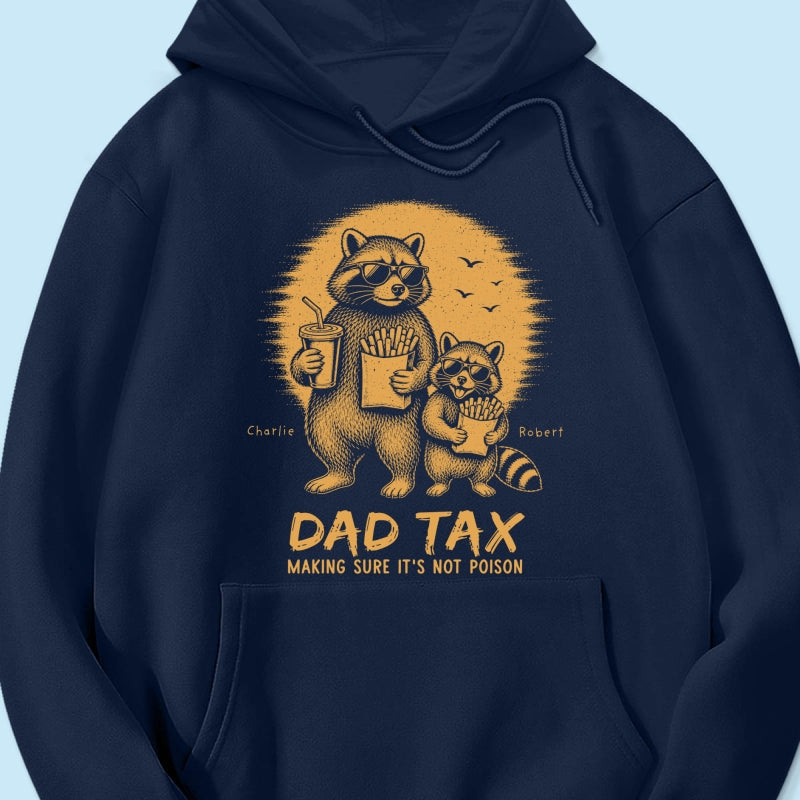 Retro Yellow Vintage Raccoon Dad Tax - Personalized Shirt - Funny Father's Day Gift For Dad, Husband