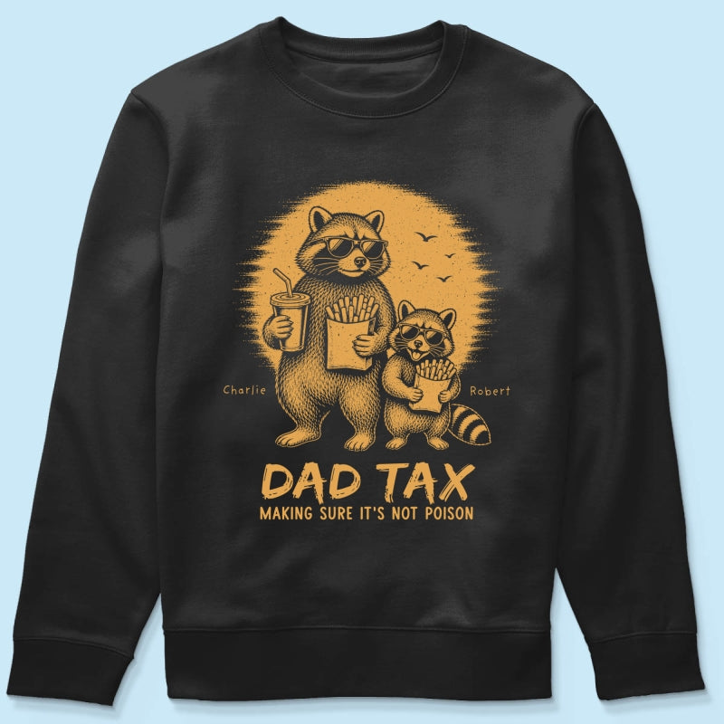 Retro Yellow Vintage Raccoon Dad Tax - Personalized Shirt - Funny Father's Day Gift For Dad, Husband