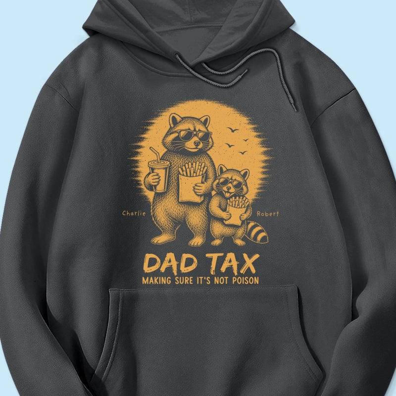 Retro Yellow Vintage Raccoon Dad Tax - Personalized Shirt - Funny Father's Day Gift For Dad, Husband