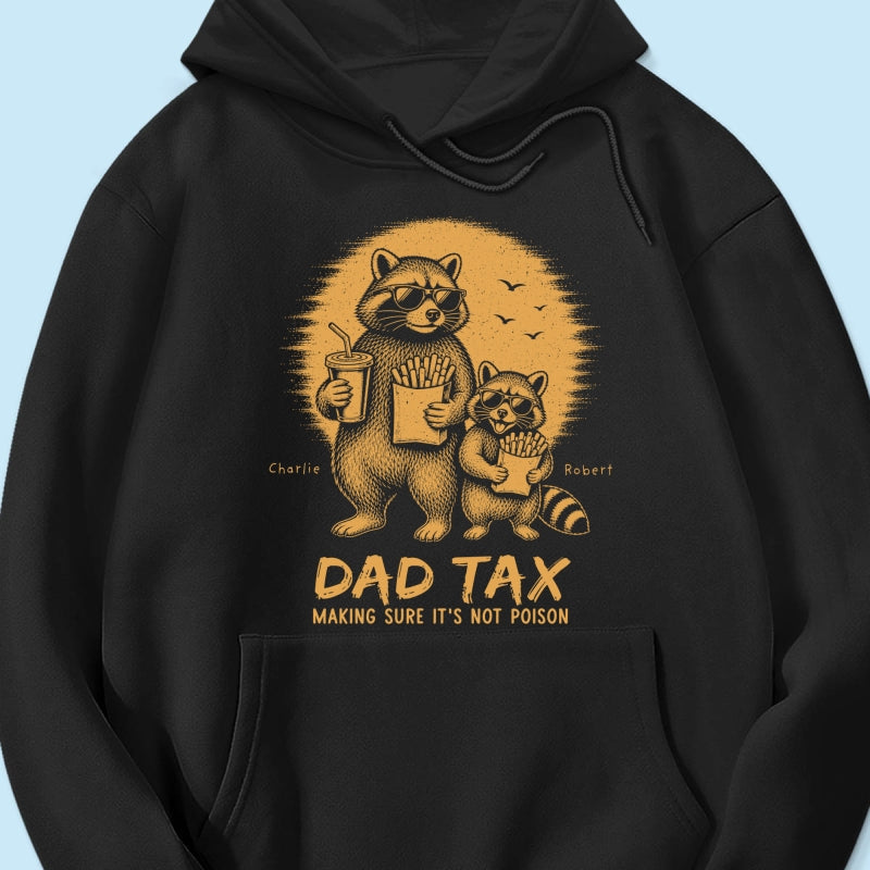 Retro Yellow Vintage Raccoon Dad Tax - Personalized Shirt - Funny Father's Day Gift For Dad, Husband