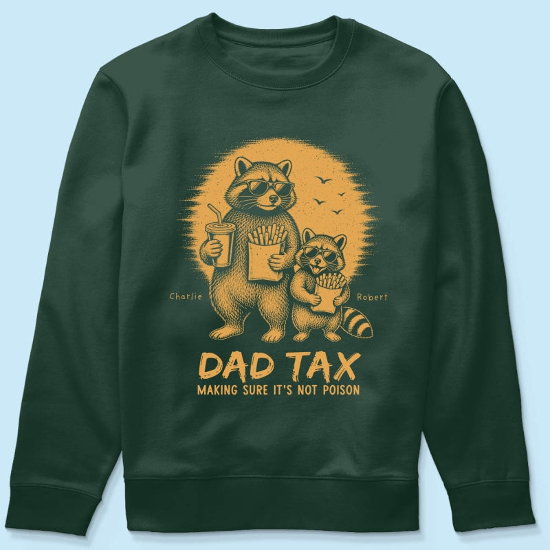 Retro Yellow Vintage Raccoon Dad Tax - Personalized Shirt - Funny Father's Day Gift For Dad, Husband