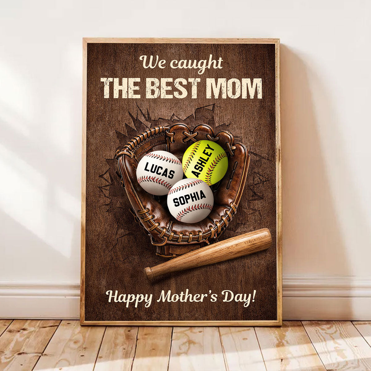 Happy Mother's Day Baseball Mom - Personalized Poster - Heartfelt Mother's Day Gift for Mom, Wife