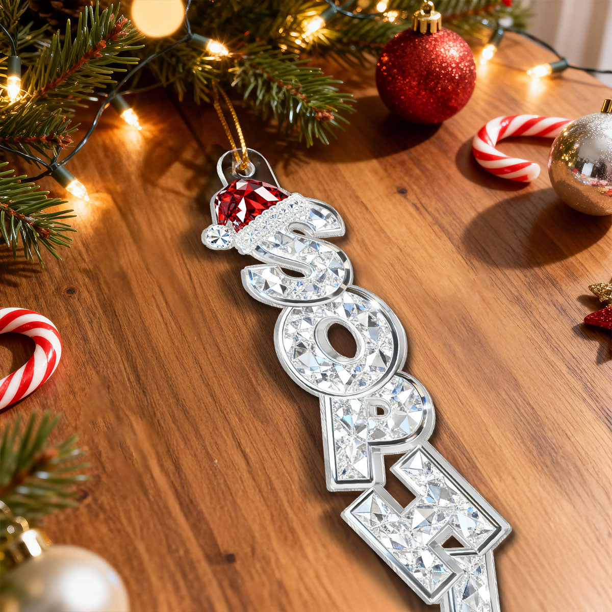 Beautiful Letters Custom Family Names Christmas - Personalized Acrylic Ornament - Gift For Family, Christmas Ornament, Christmas Stocking Name Tags
