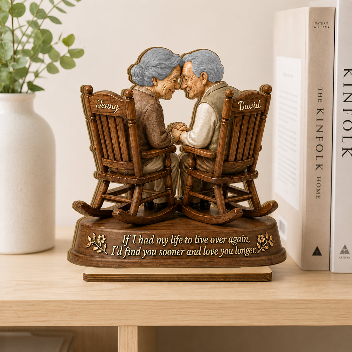 If I Had My Life to Live Again Growing Old Couple - Personalized 2-Layered Wooden Plaque - Anniversary Gift for Her, for Him