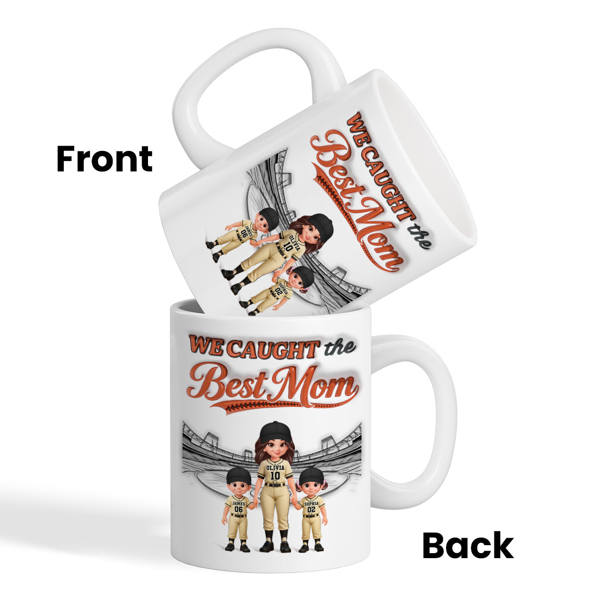 We Caught The Best Mom Baseball 2D Flat - Personalized Mug - Mother's Day Gift For Baseball Mom