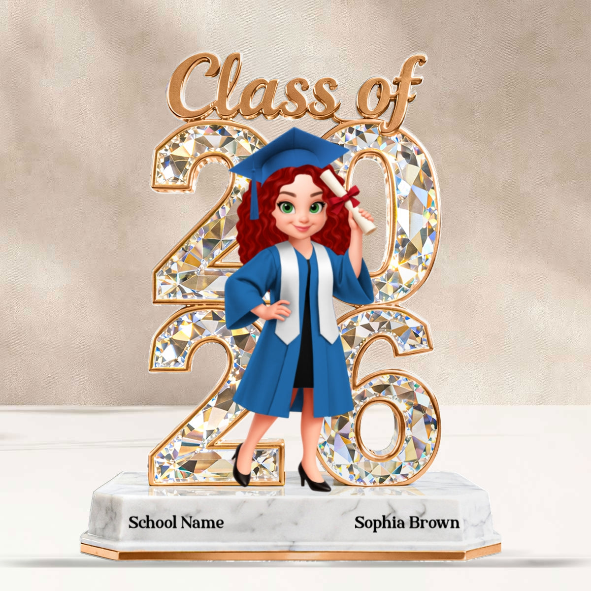 Senior 2026 - Personalized Acrylic Block Plaque - Gift for Graduates, Daughter, Son, Grandkids