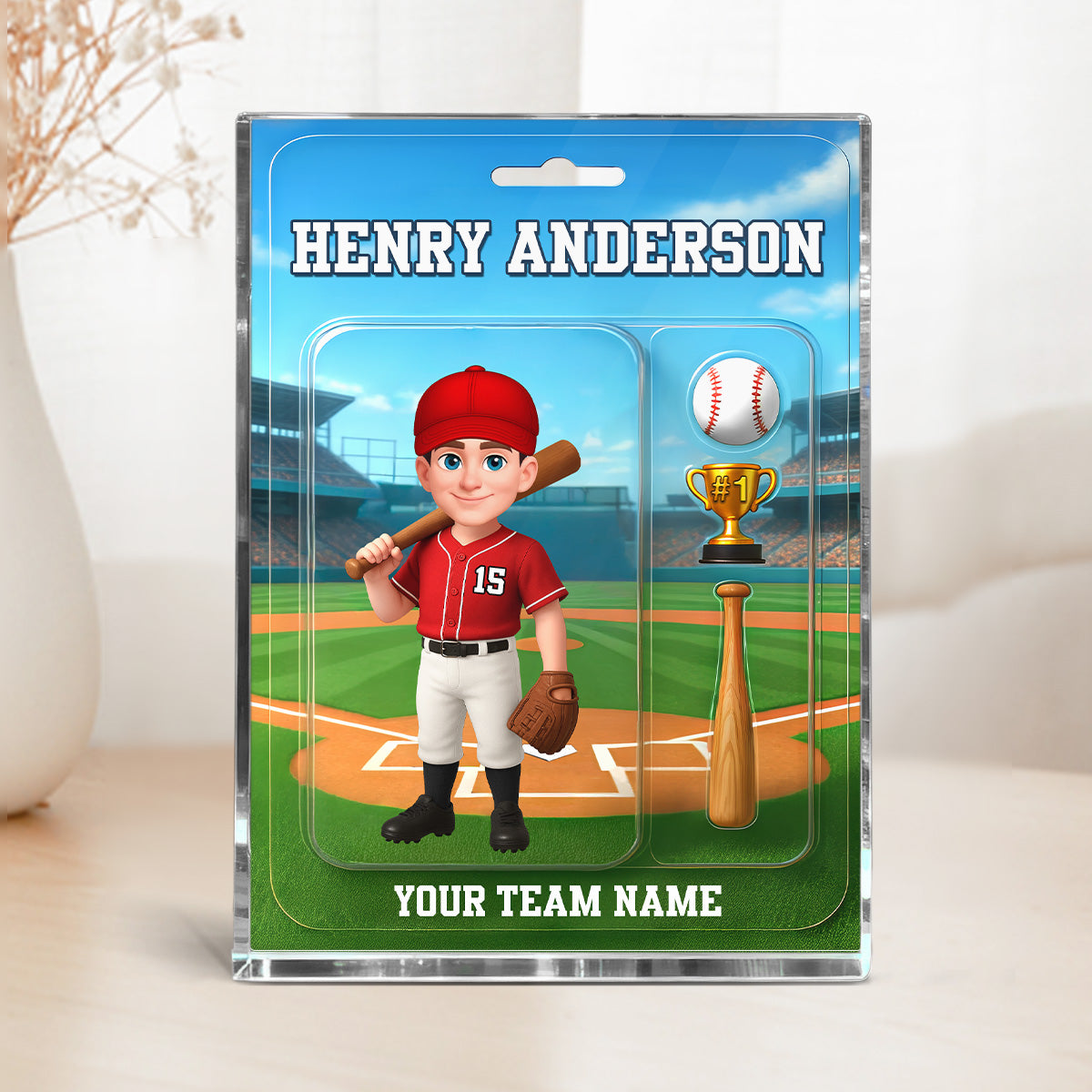Baseball Player Baseball Things - Personalized Acrylic Block Plaque - Christmas Gift For Baseball Players