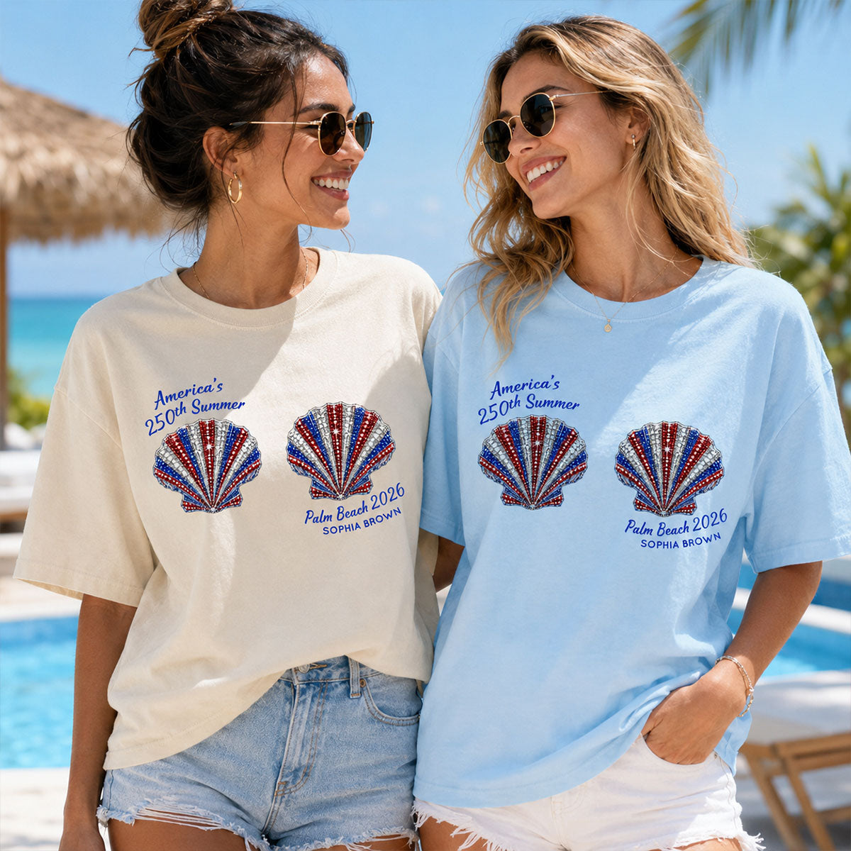 Mermaid America's 250th Summer - Personalized Shirt - Gift For Girl, Women, Besties