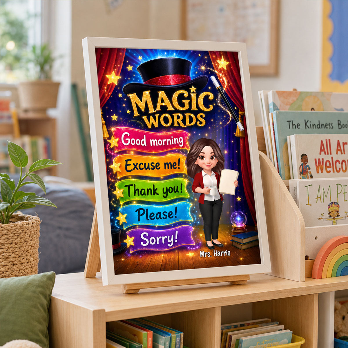 Teacher Classroom Magic Words - Personalized Poster - Back To School Gift For Teachers, Classroom Decor
