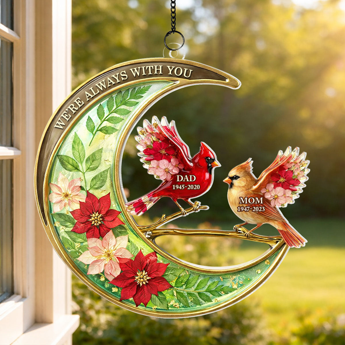 I'm Always With You Memorial - Personalized Suncatcher Ornament - Heartfelt Remembrance Keepsake for Loved Ones
