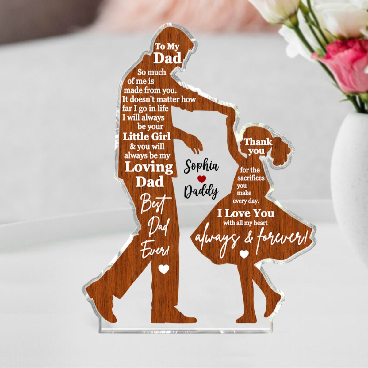 I Will Always Be Your Little Girl Father & Daughter Dancing - Personalized Acrylic Block Plaque - Sentimental  Gift For Dad From Daughter