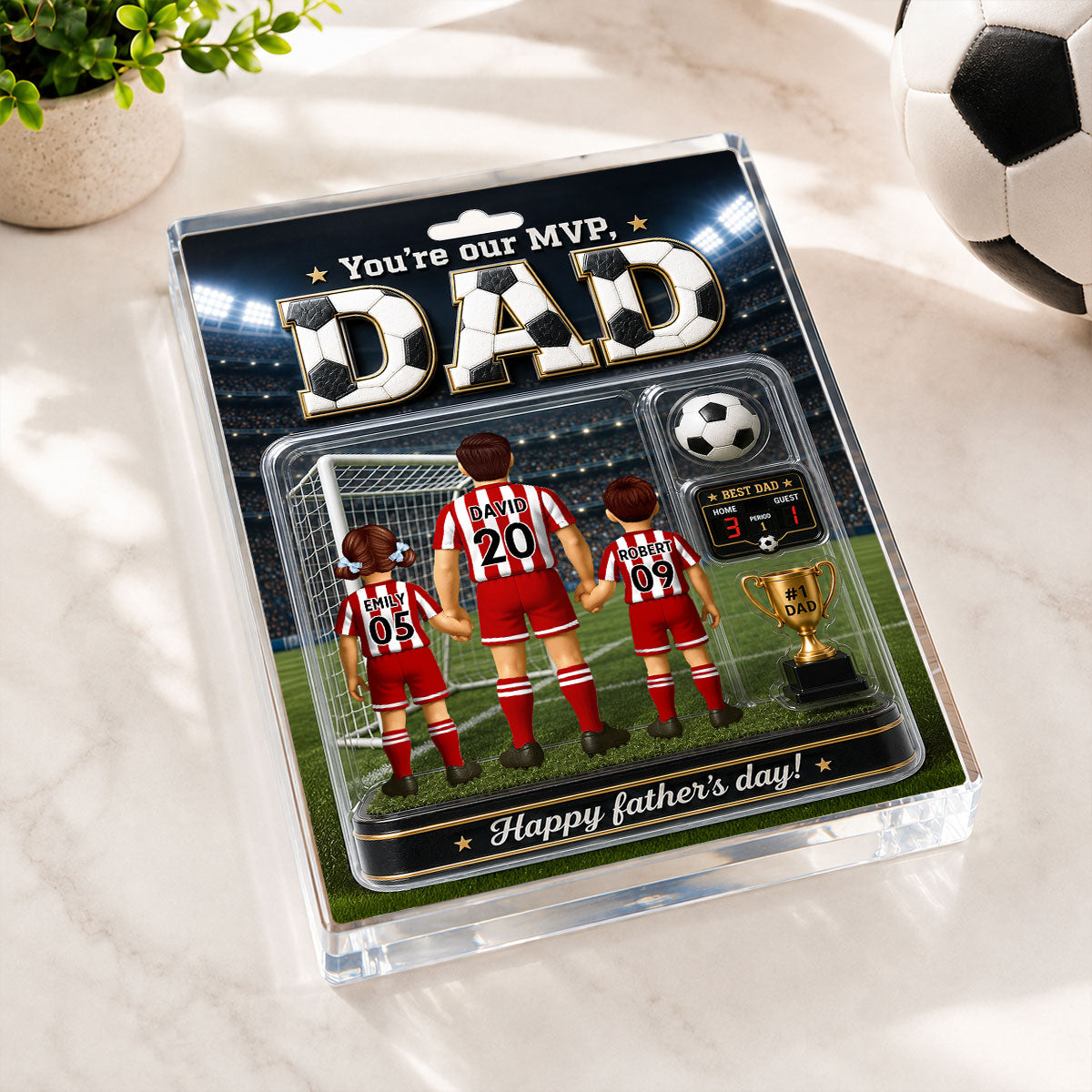 You Are Our MVP Soccer Dad, Custom Action Figure - Personalized Acrylic Block Plaque -  Gift for Dad, Husband
