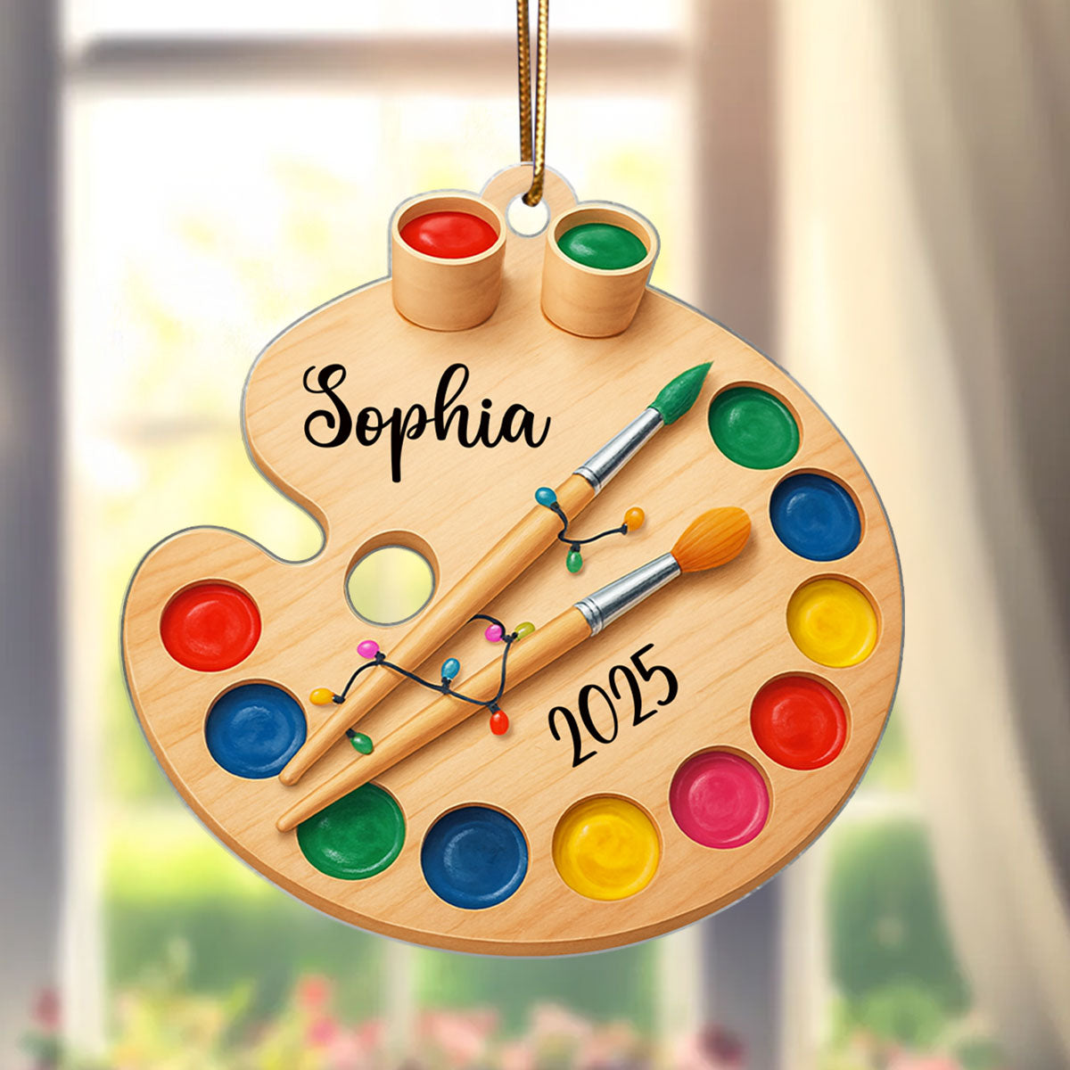 Art From the Heart – Personalized Acrylic Ornament – Sentimental Gift for Painters
