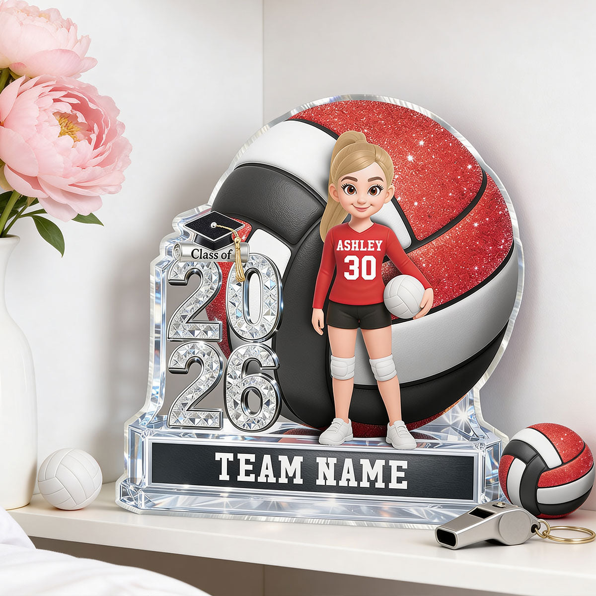 Volleyball Senior Keepsake 2D Flat - Personalized Acrylic Block Plaque - Graduation Gift For Daughter, Son Graduates, Class of 2026