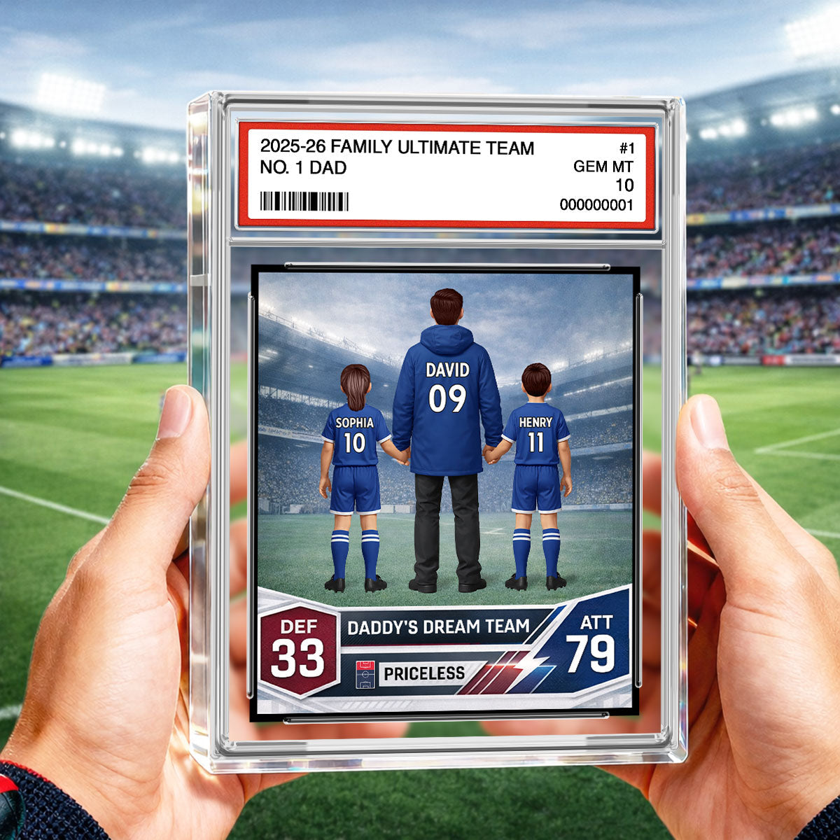 Our Match Of A Lifetime Trading Card - Personalised Acrylic Block Plaque - UK  Gift For Football Dad
