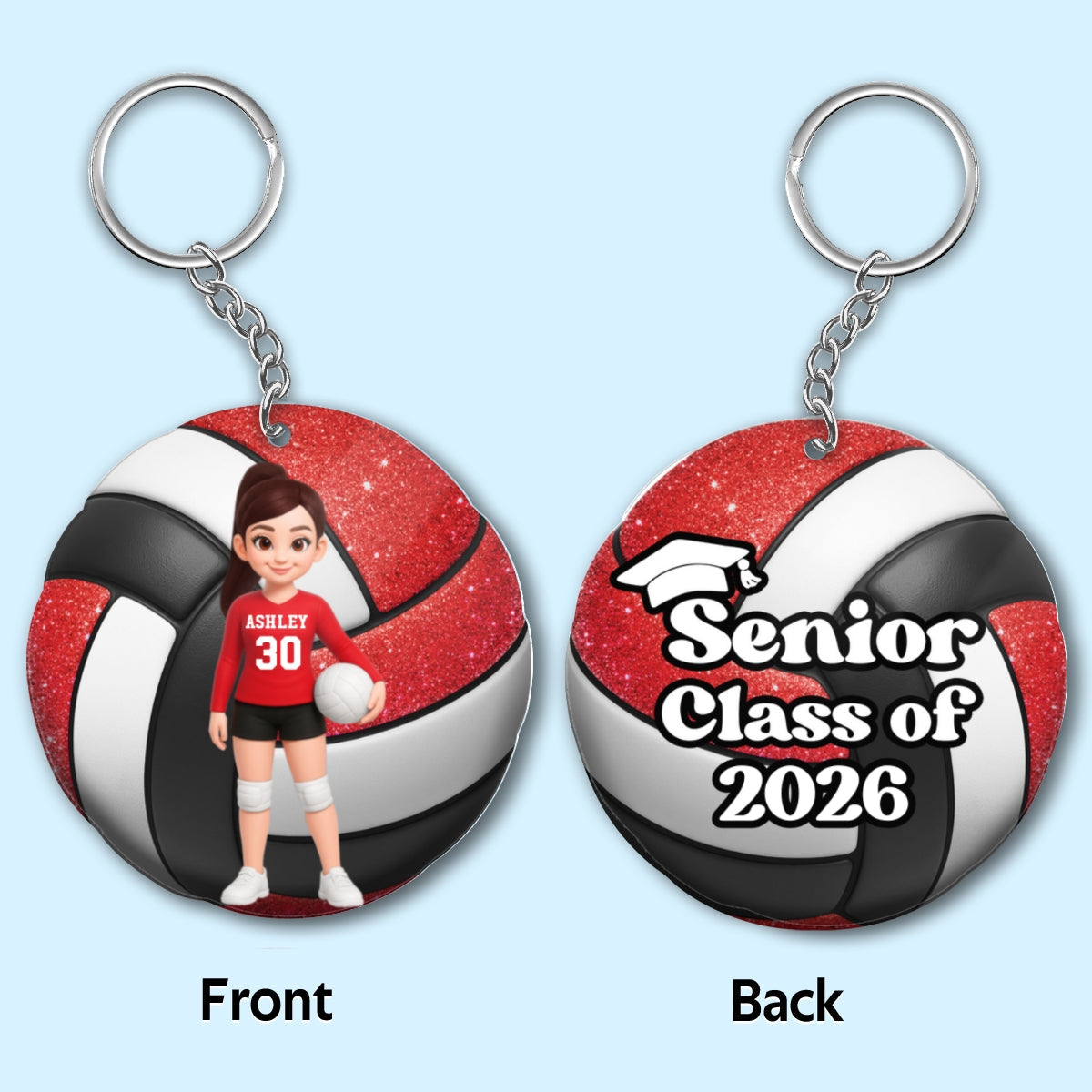 Volleyball Senior Keepsake - Personalized Acrylic Keychain - Graduation Gift For Daughter, Son Graduates, Class of 2026