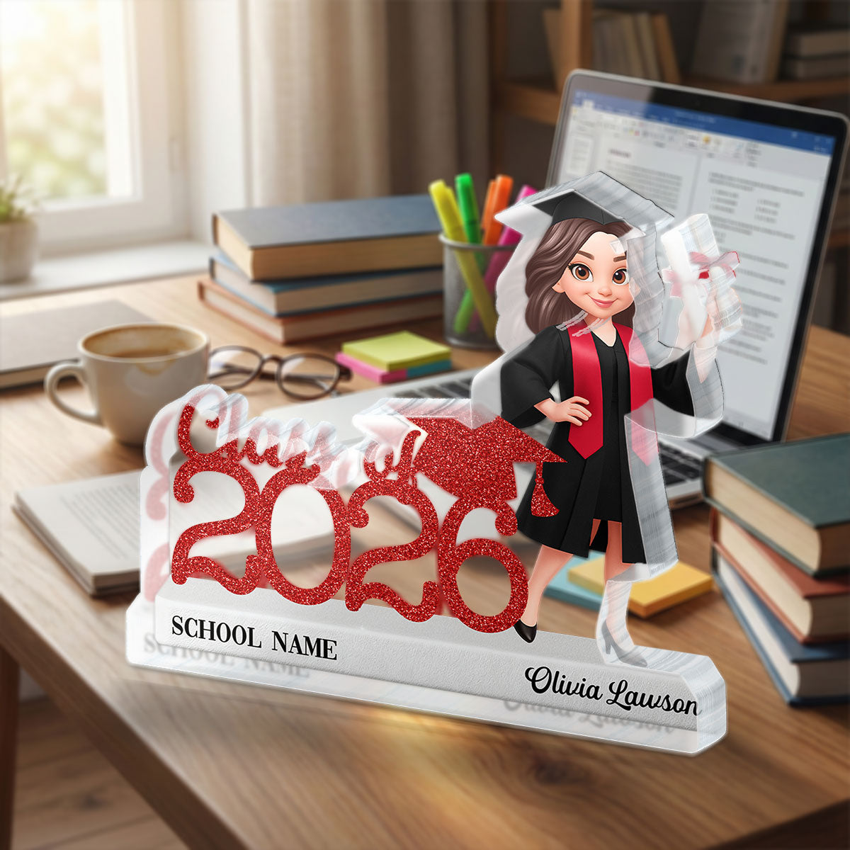 Class Of 2026 2027 Keepsake - Personalized Acrylic Block Plaque - Graduation Gift For Graduates, Daughter, Son
