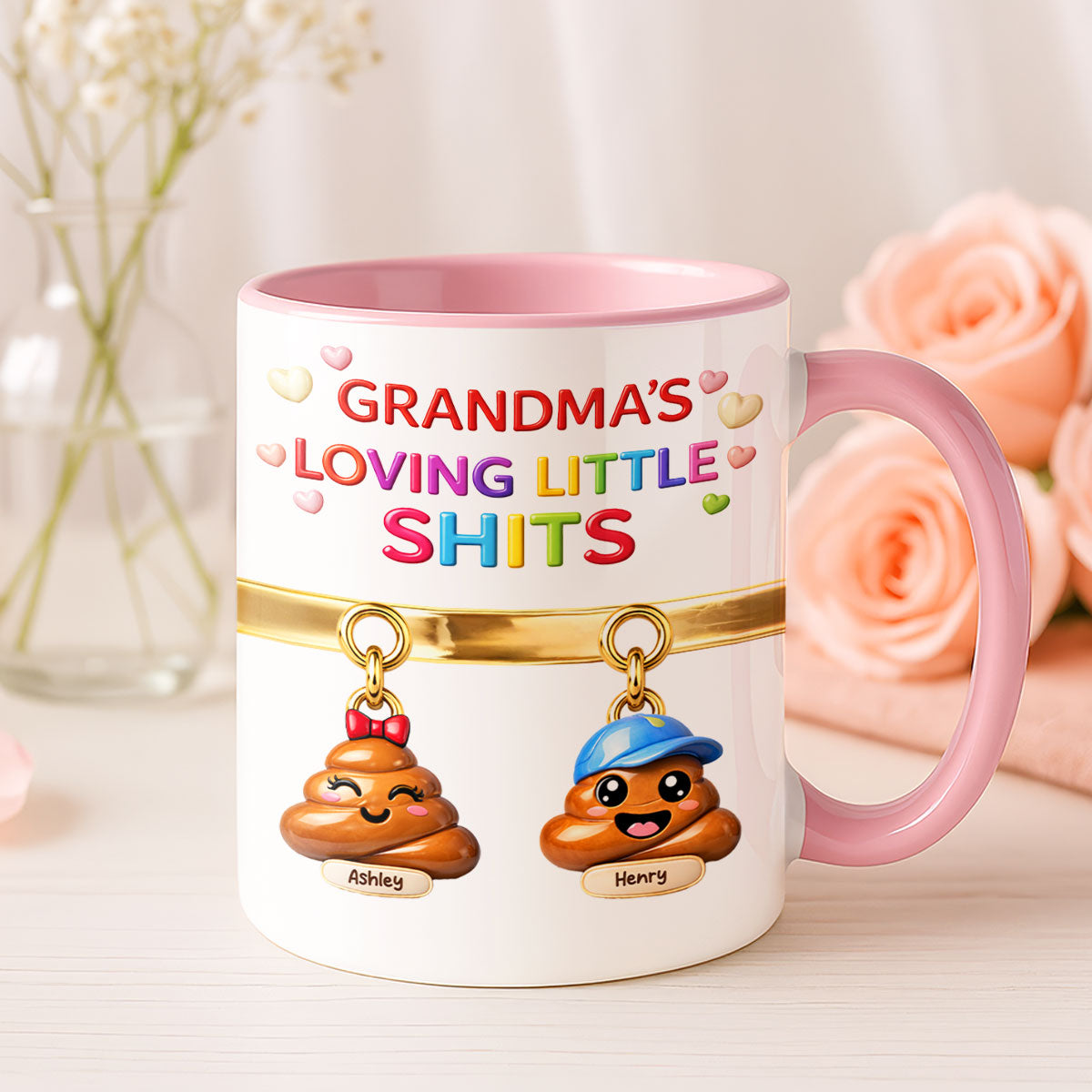 Grandma Mom's Loving Little Shi*t - Personalized Mug - Funny Mother's Day Gift for Grandma, Mom