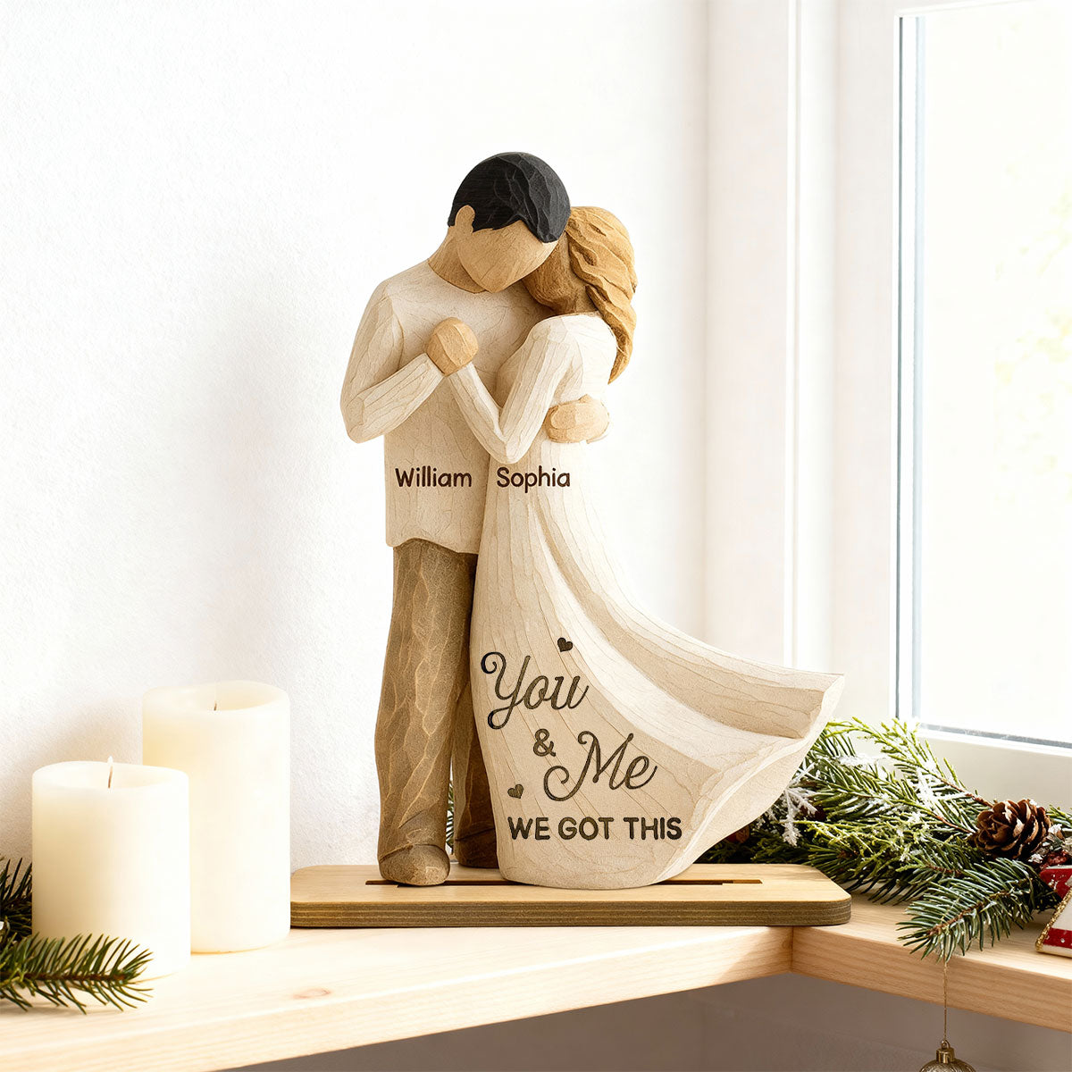 You & Me We Got This 3D Effect Couple - Personalized 2-Layered Wooden Plaque - Gift For Him, Gift For Her