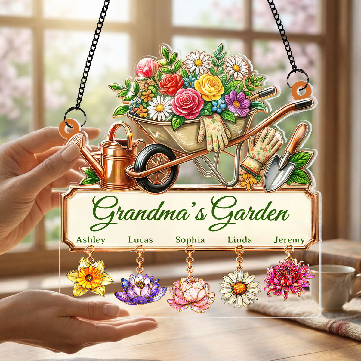 Grandma's Garden Custom Birth Flower - Personalized Suncatcher - Mother's Day Gift for Mom, Grandma
